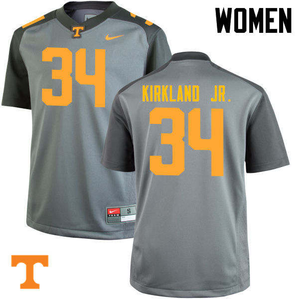 Women #34 Darrin Kirkland Jr. Tennessee Volunteers College Football Jerseys-Gray - Click Image to Close